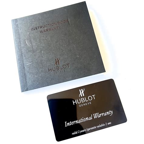 Hublot warranty card